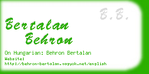 bertalan behron business card